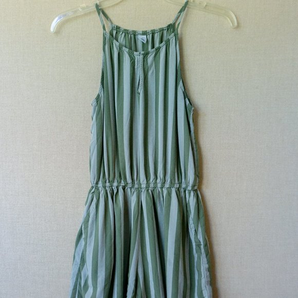 Old Navy Olive Sleeveless Striped Romper - Picture 1 of 7